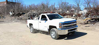 white truck recycling scrap